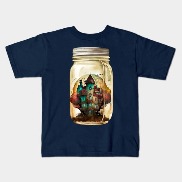 House in Jar 2 Kids T-Shirt by ginkelmier